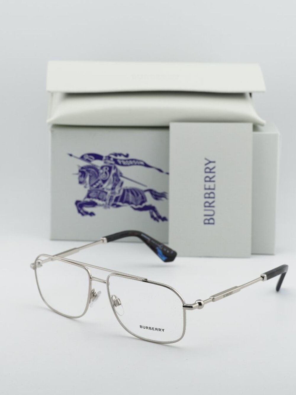 Burberry BE1391 1005 Rectangle Eyeglasses 56mm - Silver